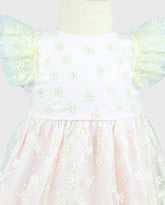 Vestido Con Balaca Tul Margaritas Pink